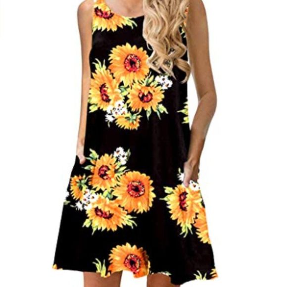 Women Casual T-Shirt Floral Summer Dress - Picture 2 of 7